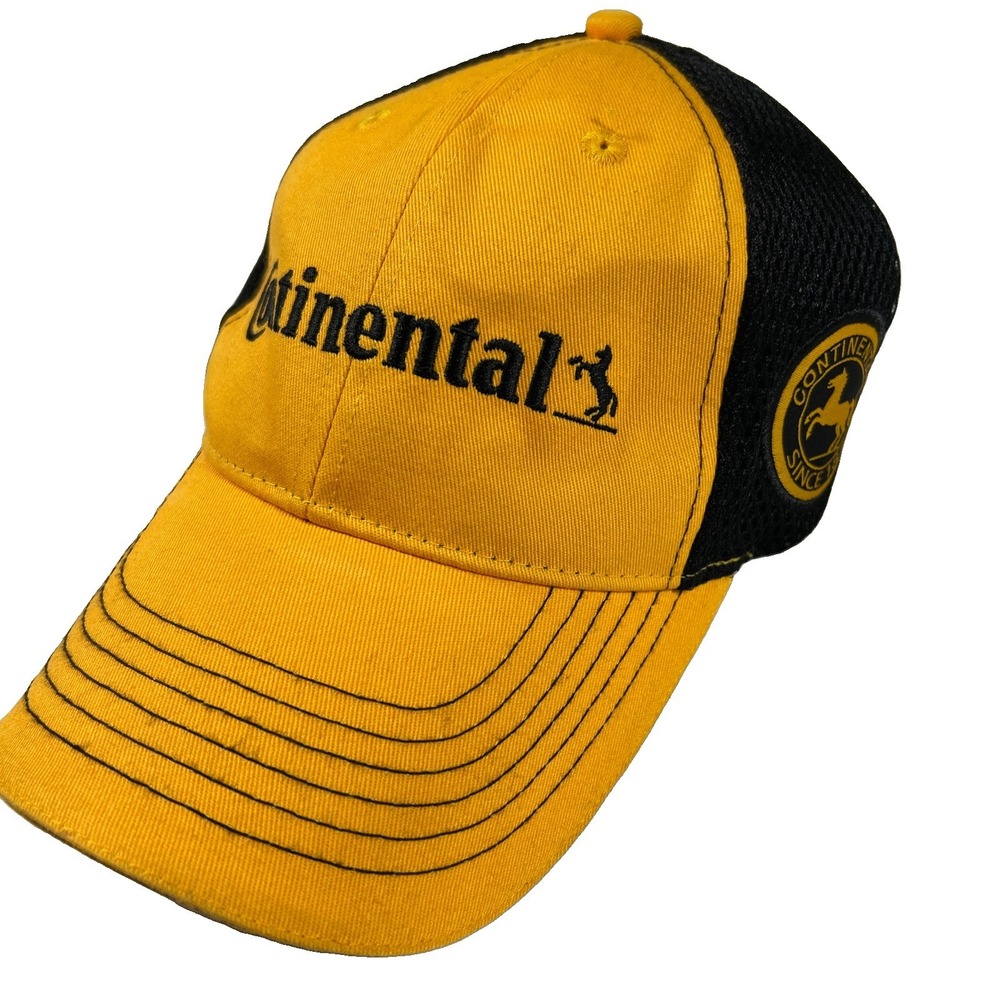Continental Motorcycles MTB Tires Motorsports Racing Flight Hat Ball Cap Yellow